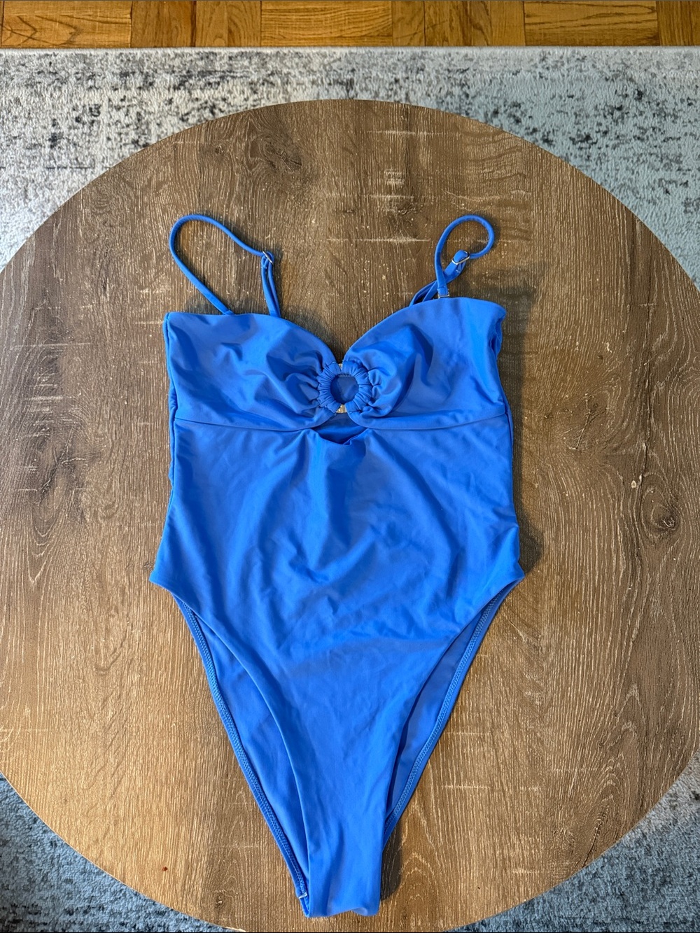 Grey Bandit One-Piece Swimsuit with Front Ring Detail, Size Large